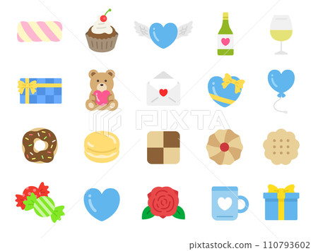 White day icon illustration set 110793602