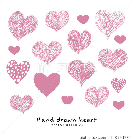 手繪心粉紅色 110793774
