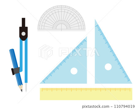 指南針、量角器和三角尺套裝 110794019