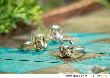 Image of stylish rings lined up Shop material Image of stylish rings lined up Shop material 110794337