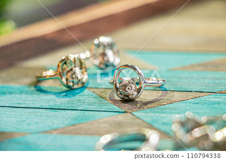 Image of stylish rings lined up Shop material Image of stylish rings lined up Shop material 110794338