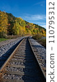 Autumn scenery railroad track 110795312