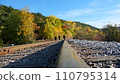 Autumn scenery railroad track 110795314