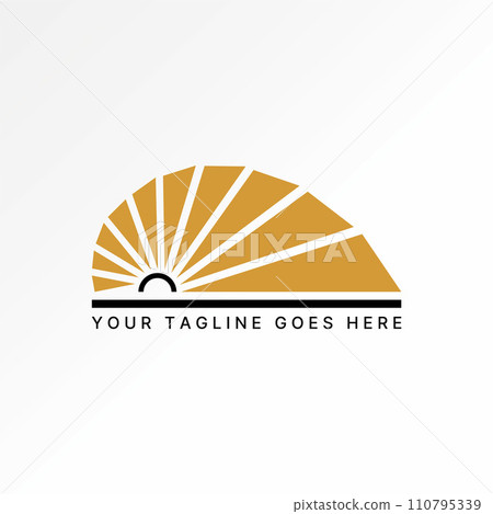 Logo design graphic concept creative abstract premium vector stock unique stairs up structure on half circle. Related to interior architecture render 110795339