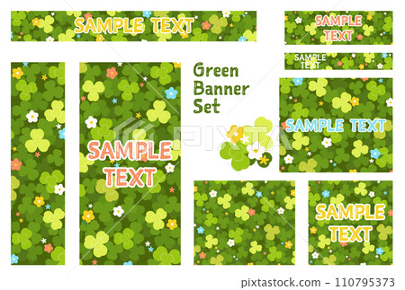 Banner set_clover and flowers Banner set_clover and flowers 110795373