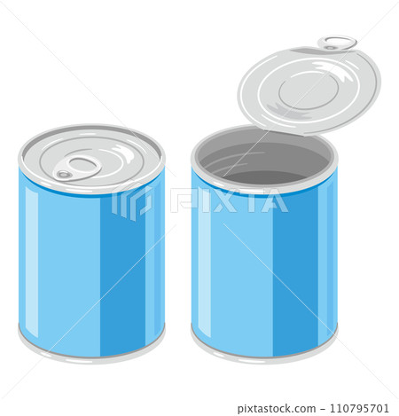 Canned and empty canned food set with pull tab 110795701