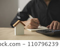 The growth of investment in real estate. Future planning Including financial planning and long-term investments. Small wooden house model 110796239
