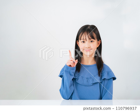 A girl who puts his finger A girl who puts his finger 110796937