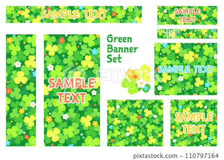 Banner set_clover and flowers Banner set_clover and flowers 110797164