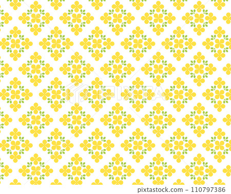 黃色花朵無縫圖案 110797386
