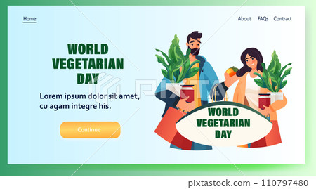 man woman buyers holding shopping bags with fruits and vegetables organic natural food eco local grown products world vegetarian day 110797480