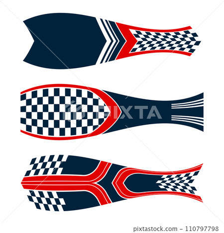 Red and blue sport car warp decals 110797798
