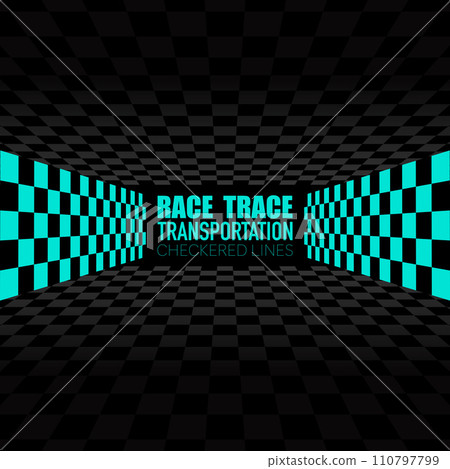 Checkered perspective dark background 110797799