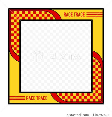 Yellow and red sport car frame Yellow and red sport car frame 110797802