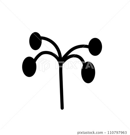 Black and white template tree icon. Vector symbol sign isolated on white background. Trees flat line icons set. Plants, landscape design. Business idea concept Black and white template tree icon. Vector symbol sign isolated on white background. Trees flat line icons set. Plants, landscape design. Business idea concept 110797963