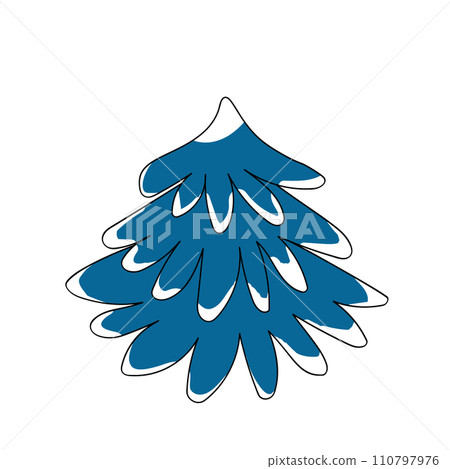 The with Christmas tree with with balls, garland, snowflakes. Winter illustration for fabric, textile wallpaper, posters, gift wrapping paper. Merry Christmas and New year Vector The with Christmas tree with with balls, garland, snowflakes. Winter illustration for fabric, textile wallpaper, posters, gift wrapping paper. Merry Christmas and New year Vector 110797976