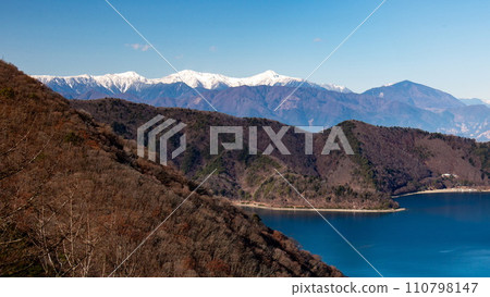 Yamanashi 100 Famous Mountains - Spectacular views of the Southern Alps from Mt. Ryugatake in winter Yamanashi 100 Famous Mountains - Spectacular views of the Southern Alps from Mt. Ryugatake in winter 110798147