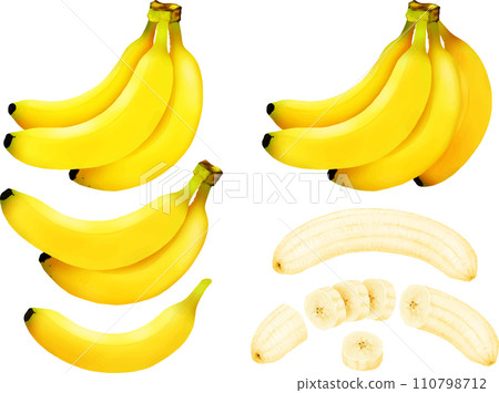 香蕉熱帶水果串切橫截面 110798712