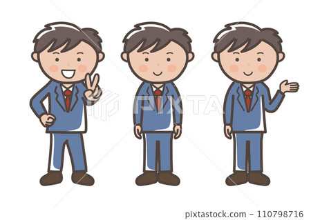 Male businessman business scene pose set_piece_guide_explanation 110798716