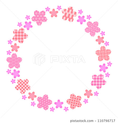 Japanese pattern cherry blossom circular frame 110798717