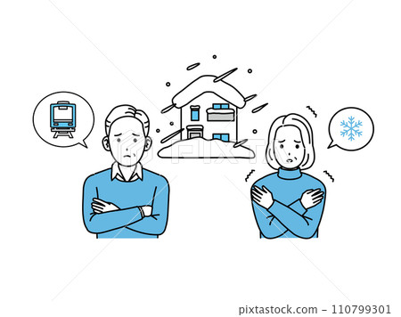 一對中年夫婦遭受惡劣天氣和暴風雪的折磨 110799301