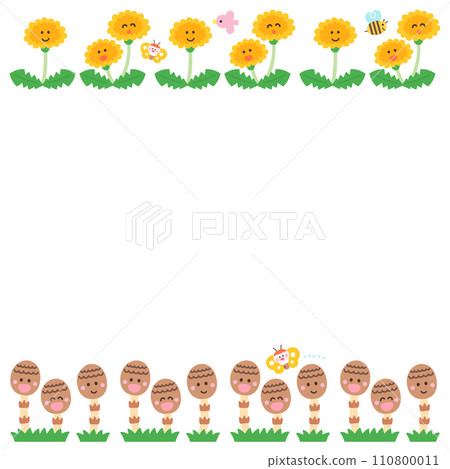Smiling dandelion and horsetail frame Smiling dandelion and horsetail frame 110800011