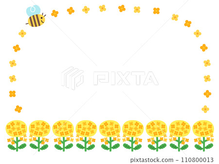 Rape flowers and bee frame Rape flowers and bee frame 110800013