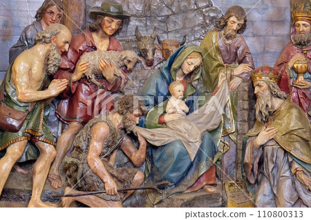 Nativity Scene, altarpiece in the church of Saint Matthew in Stitar, Croatia 110800313
