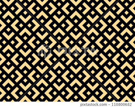 Abstract geometric pattern. A seamless vector background. Gold and black ornament. Graphic modern pattern. Simple lattice graphic design Abstract geometric pattern. A seamless vector background. Gold and black ornament. Graphic modern pattern. Simple lattice graphic design 110800682