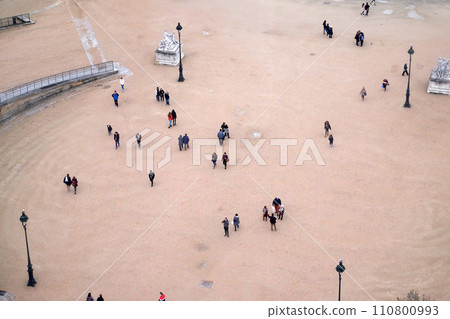 People are walking around at Jardin Des Tuileries in Paris, France 110800993