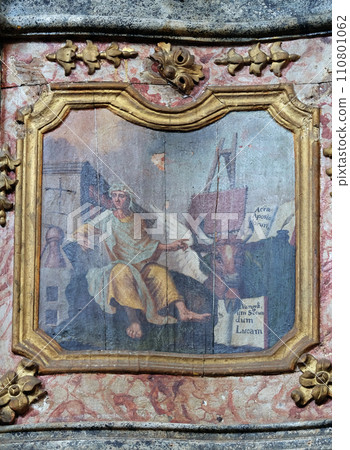 Saint Luke the Evangelist on pulpit in the church of Saint Leonard of Noblac in Kotari, Croatia 110801062