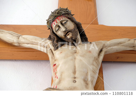 Crucifixion, Jesus died on the cross Church of Saint Francis of Assisi in Lipik, Croatia Crucifixion, Jesus died on the cross Church of Saint Francis of Assisi in Lipik, Croatia 110801118
