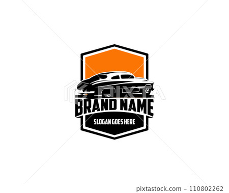 mecury caupe car vector design silhouette. premium vector design. isolated white background view from side. Best for logos, badges, emblems, icons, sticker designs and the auto industry. 110802262