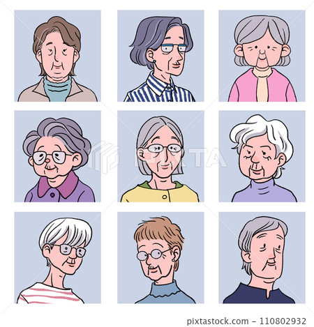 Various grandma icon set 110802932