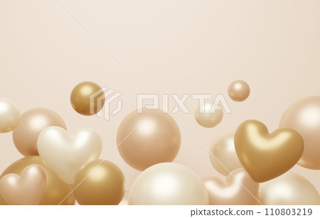 3D background material_heart_gold 110803219