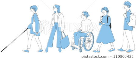 Diversity, young people with and without disabilities set 110803425