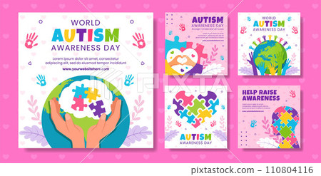 Autism Awareness Day Social Media Post Flat Cartoon Hand Drawn Templates Background Illustration Autism Awareness Day Social Media Post Flat Cartoon Hand Drawn Templates Background Illustration 110804116