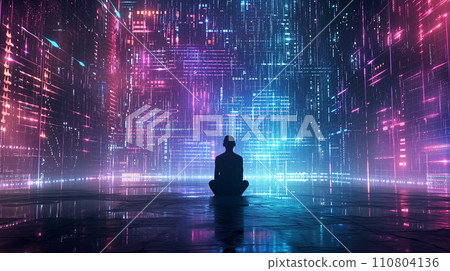 光與粒子圖形素材AI插畫 光與粒子圖形素材AI插畫 110804136