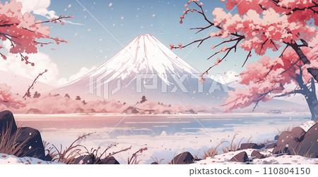 Mt. Fuji and cherry blossoms Ukiyo-e Samurai at the end of the Edo period (AI generated image) Mt. Fuji and cherry blossoms Ukiyo-e Samurai at the end of the Edo period (AI generated image) 110804150