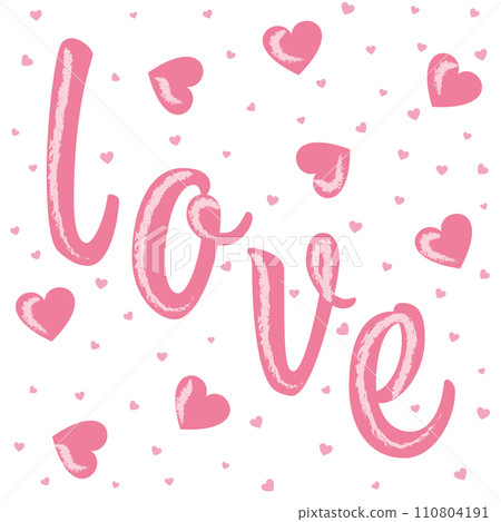 A greeting card with pink Love and hearts vector illustration 110804191