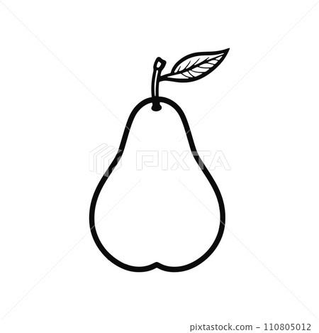 Pear icon. Pear sketch, isolated on background. 110805012