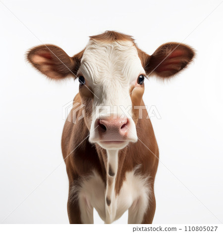 Funny cow isolated on white background Funny cow isolated on white background 110805027