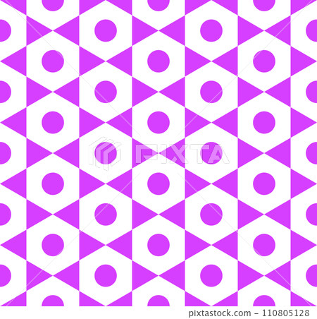 Abstract Seamless Geometric Hexagons Triangles and Circles Pattern. Vector Art. Abstract Seamless Geometric Hexagons Triangles and Circles Pattern. Vector Art. 110805128
