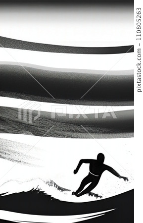 Surfer surfing in the sea. vector illustration. Surfer surfing in the sea. vector illustration. 110805263