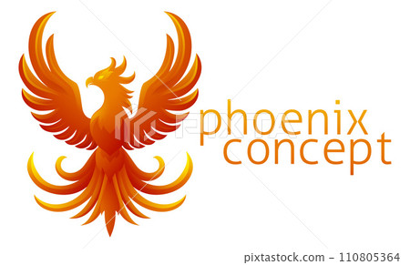 Phoenix Fire Bird Rising Wings Spread Eagle 110805364