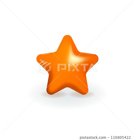 Orange 3D star icons vector illustration design. 110805422