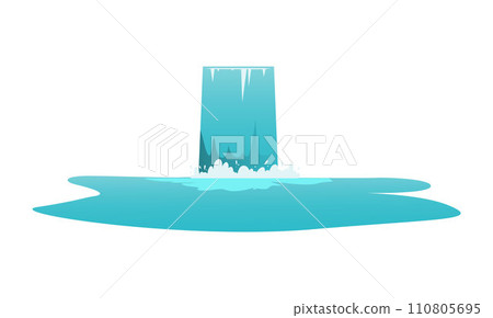 Waterfall vector isolated illustration, cartoon wild nature water cascade, clear water falling down in the river or lake Waterfall vector isolated illustration, cartoon wild nature water cascade, clear water falling down in the river or lake 110805695