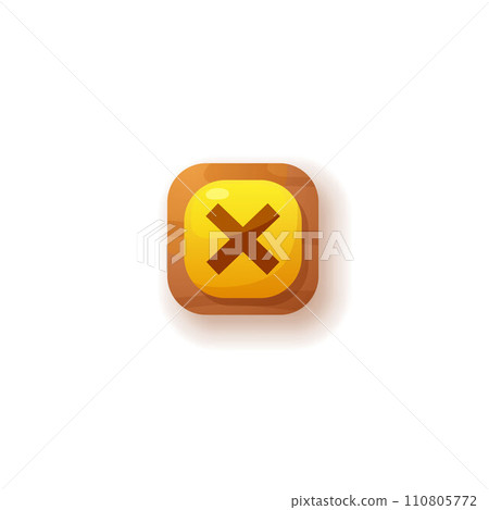 Close or delete action 3D button for game ui vector illustration isolated. 110805772