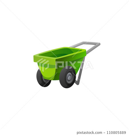 Garden or construction trolley 3D icon realistic vector illustration isolated. 110805889