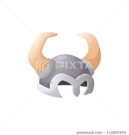 Helmet with horns flat style, vector illustration isolated on white 110805950